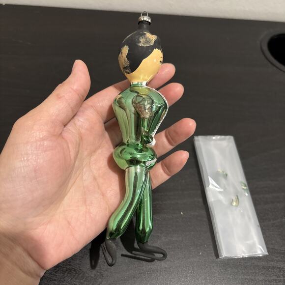 VTG 60s Soffieria De Carlini Hand Blown Glass Male Skater 6.5” Ornament DMG - Picture 7 of 11